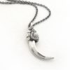 Silver raven jewelry talon pendant necklace