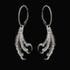 Raven, crow or dragon claw earrings with lever back drop