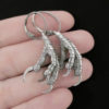 Sterling silver bird foot earrings, phoenix claw