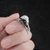 Cute little raven skull pendant necklace in sterling silver