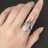 Sterling silver bird skull ring