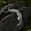 Single dragon claw necklace in sterling silver
