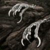 Large and small raven foot matching necklace set in sterling silver