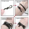 The tied ends of the womens and mens leather bracelet, method two