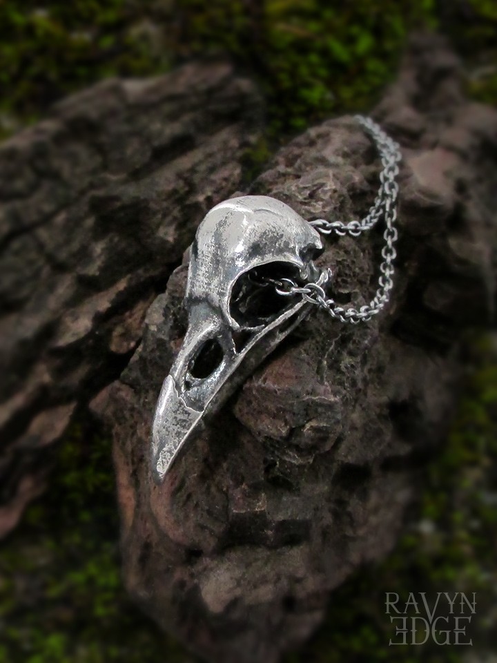 bird skull necklace, raven skull necklace, bird skull pend… | Flickr