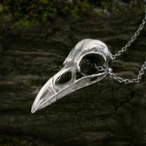 Large Raven Skull Pendant