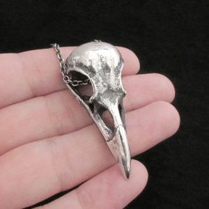 Large Raven Skull Pendant