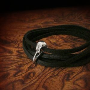 Tiny Raven Skull Wrap Bracelet