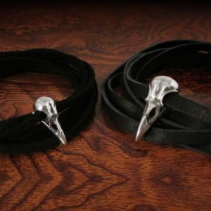 Raven Skull Couples Bracelet Set