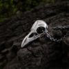Silver crow pendant, womens viking jewelry