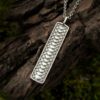 Dragon scale necklace sterling silver bar necklace