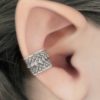 Silver dragon scale conch ear cuff jewelry, no piercing needed