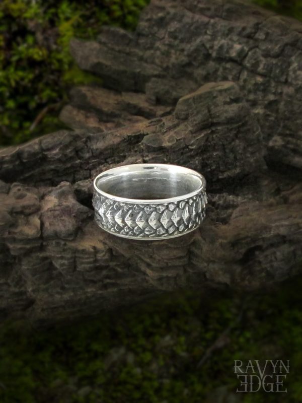 Sterling silver dragon scale ring
