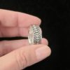 Sterling silver wide band wedding ring with dragon scales