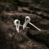 Tiny bird skull earrings studs in sterling silver