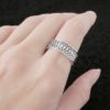Reptile dragon scales on wide band sterling silver fashion ring