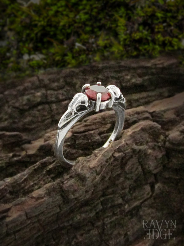 Raven jewelry garnet ring womens