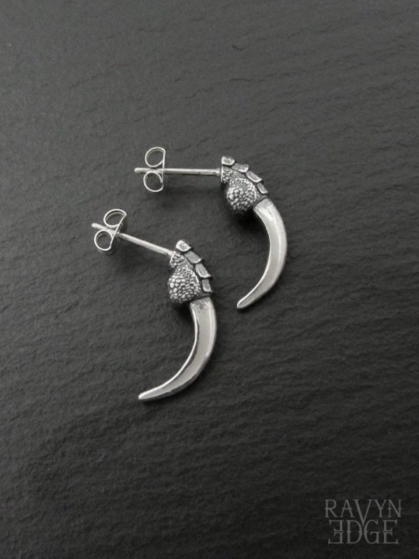Raven talon earrings studs in sterling silver