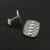 Square shaped dragon scale sterling silver cufflinks