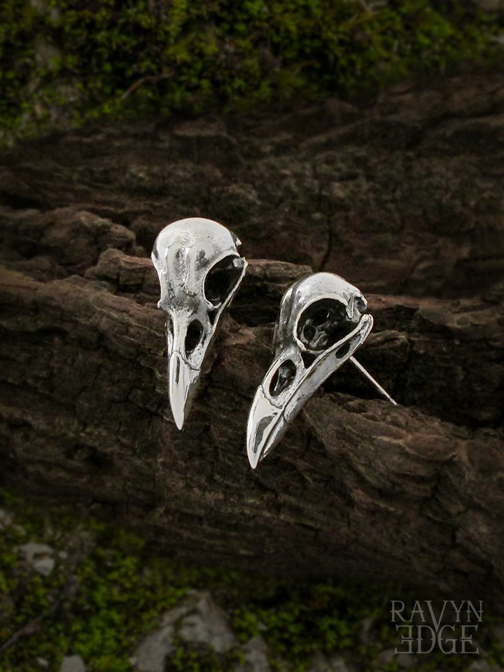 Skull earrings silver discount