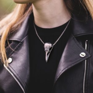 Large Raven Skull Pendant