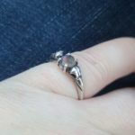Raven Skull Ring with Labradorite customer image