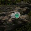 Draco ring, green onyx ring with snake scales, for men or women