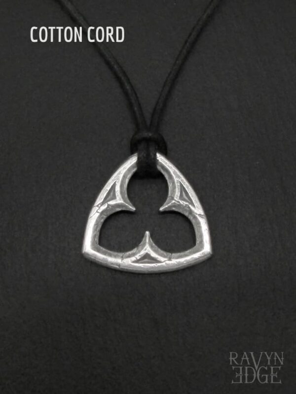 Trefoil necklace with cotton cord option