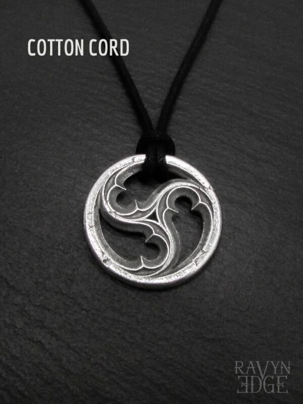 Triskelion necklace with cotton cord option