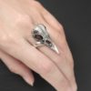 Celtic goddess morrigan crow skull ring