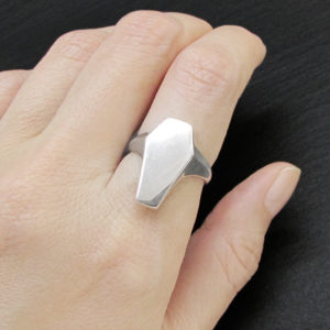 Sterling Silver Coffin Ring