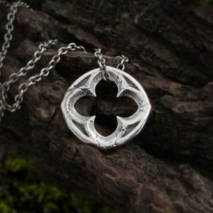 Gothic Quatrefoil Window Necklace – Small