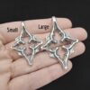 Two sizes of the silver north star necklace, gothic architecture jewelry