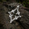 Sterling silver north star necklace, gothic architecture jewelry