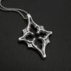 Sterling silver north star pendant, cathedral window necklace