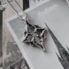 Gothic window necklace in sterling silver, quatrefoil gothic cathedral jewelry